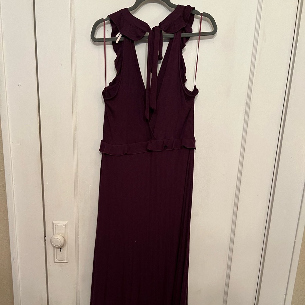 Anthropologie 1X plum ruffle maxi - Picture 4 of 7
